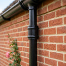 76mm Traditional Aluminium Downpipe Socket Non-Eared Spare — RAL 9005 (in use)