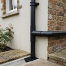 76mm Diameter Flush Joint Downpipe Branches — RAL 7021 / 92.5 Degrees (in use)