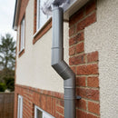 Flush Joint Aluminium Downpipe Bends 63mm Diameter — RAL 7037 / 112.5 Deg (in use)