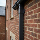 Traditional Aluminium Downpipe 72x72mm x 3m Eared Socket — RAL 7021 (in use)