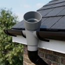 63mm Diameter Gutter Outlet Spigot Extender — RAL 7037 (in use)