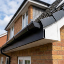 U Return Aluminium Fascia Board 30x25mm – 3m Length — Textured Black (in use)
