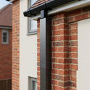 Aluminium Flush Joint Downpipe Sample — RAL 7022 / 72x72mm (in use)