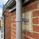 Aluminium Downpipe Clip 63mm Diameter - Flush Joint — RAL 7036 (in use)