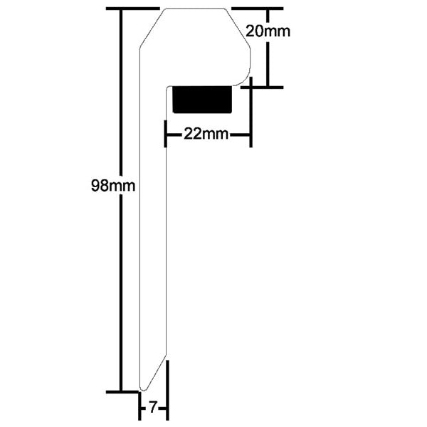 UPVC Kerb Trim For EPDM Roof System - 2.5M