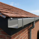 Aluminium Box Gutter Sample — 150mm Profile — RAL 7037 (in use)