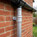 Traditional Downpipe Spare Socket Eared 76mm Diameter — RAL 9006 (in use)