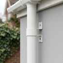 Aluminium Downpipe Clip 63mm Diameter - Flush Joint — RAL 9010 (in use)