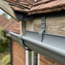 Half Round Aluminium Gutter Top Rafter Bracket 125mm — RAL 7037 (in use)