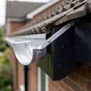 130mm Deepflow Gutter Side Rafter Bracket – Aluminium — RAL 9006 (in use)