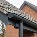Deepflow Aluminium Gutter Length 130mm × 3m — RAL 7021 (in use)