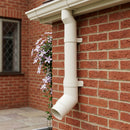 76mm Diameter Flush Joint Aluminium Downpipe Bends — RAL 9010 / 112.5 Deg (in use)