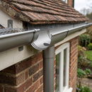 Deepflow Aluminium Gutter Outlet 63mm Dia – 130mm — RAL 7036 (in use)