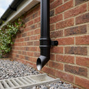 Traditional Aluminium Downpipe Shoe 76mm Diameter — RAL 9005 (in use)