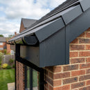 V Return Aluminium Fascia Board Gable Box Ends — RAL 7021 (in use)