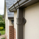 Traditional Downpipe Spare Socket Eared 72x72mm Aluminium — RAL 7022 (in use)