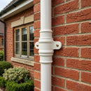 Traditional Downpipe Spare Socket Eared 76mm Diameter — RAL 9010 (in use)