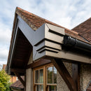 V Return Aluminium Fascia Board Gable Box Ends — RAL 7022 (in use)