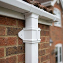 Traditional Downpipe Spare Socket Eared 72x72mm Aluminium — RAL 9016 (in use)