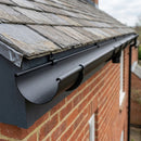 Half Round Aluminium Gutter 125mm x 3m Marine Grade — Textured Black (in use)