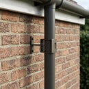 Adjustable Aluminium Pipe Clip 72×72mm – 30–100mm Offset — RAL 7022 (in use)