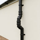 76mm Diameter Traditional Aluminium Downpipe Bends 92.5° & 112.5° — Textured Black / 92.5 Degrees (in use)