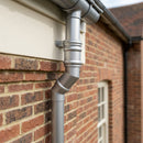 Traditional Aluminium Downpipe Bends 63mm Dia 92.5° 112.5° — RAL 9006 / 112.5 Degrees (in use)
