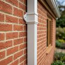 Traditional Aluminium Downpipe Sample — RAL 7035 / 72x72mm (in use)