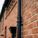 Traditional Aluminium Downpipe Socket 63mm Dia Non-Eared — RAL 9005 (in use)