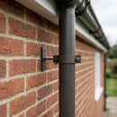 Adjustable Aluminium Pipe Clip 63mm Diameter — RAL 7022 (in use)