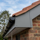 L Return Aluminium Fascia Board Gable Box Ends — RAL 7037 (in use)