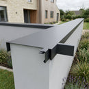 Aluminium Coping T-Junction – Secret Fix Wall Detail — RAL 7021 (in use)