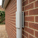 76mm Diameter Aluminium Downpipe Access Plate — RAL 7035 (in use)