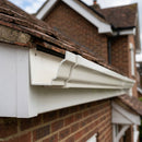 Moulded Ogee Aluminium Gutter Length 125 x 100mm x 1.83m — RAL 9010 (in use)