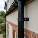 76mm Aluminium Downpipe Clip – Flush Joint — Textured Black (in use)