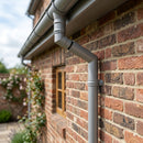 Traditional Adjustable Swanneck 63mm Diameter Aluminium Downpipe — RAL 7036 (in use)