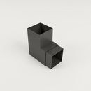 Flush Joint Aluminium Downpipe Bend 72x72mm — RAL 7022 / 92.5 Degrees