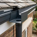 Aluminium Box Gutter Outlet 76mm Dia – 135 x 100mm — RAL 7016 (in use)