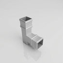 72x72mm Traditional Square Aluminium Downpipe Branches — RAL 9006 / 92.5 Degrees