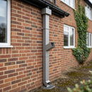 72x72mm Flush Joint Downpipe Branches — 92.5° & 112.5° — RAL 9006 / 112.5 Degrees (in use)