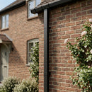 Aluminium Flush Joint Downpipe Sample — RAL 7021 / 72x72mm (in use)
