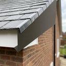 Aluminium Fascia Board Sample — RAL 7022 / 'V' Return (in use)