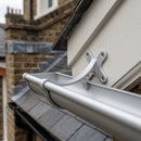 Half Round Aluminium Gutter Fascia Bracket 125mm — RAL 9006 (in use)