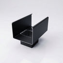 Aluminium Box Gutter Outlet 72×72mm to 135×100mm — Textured Black