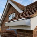 Aluminium Box Gutter Length 135×100mm 3m Marine Grade — RAL 9006 (in use)