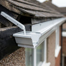 Moulded Ogee Gutter Side Rafter Bracket 125 x 100mm — RAL 9006 (in use)