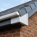 L Return Aluminium Fascia Board Gable Box Ends — RAL 9006 (in use)