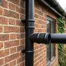 Traditional Aluminium Downpipe Branch 76mm Diameter — RAL 7021 / 92.5 Degrees (in use)