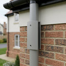 76mm Diameter Aluminium Downpipe Access Plate — RAL 7036 (in use)