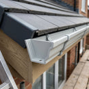 Moulded Ogee Gutter Left Hand Stop End 125 x 100mm — RAL 7035 (in use)